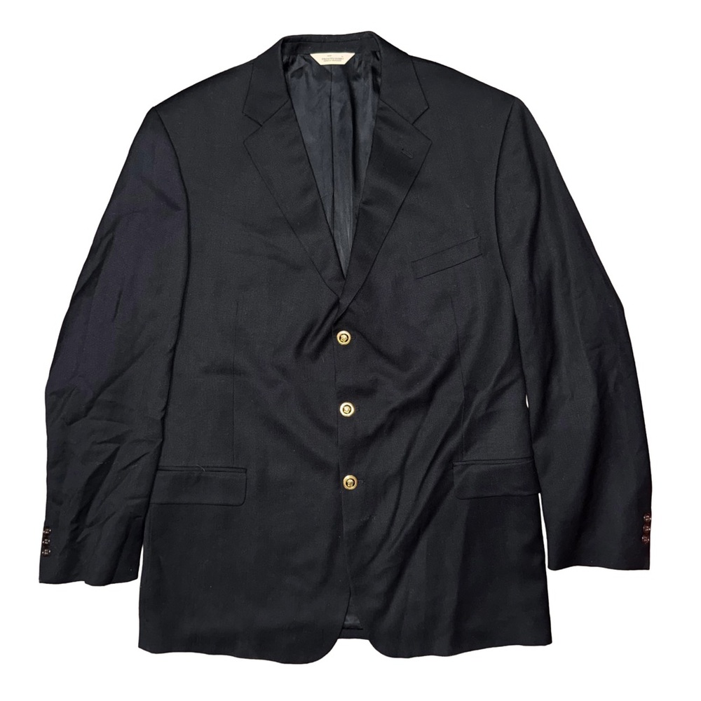 Vintage Pronto Uomo Black Blazer Gold Medusa Buttons Minimalist Quiet Luxury